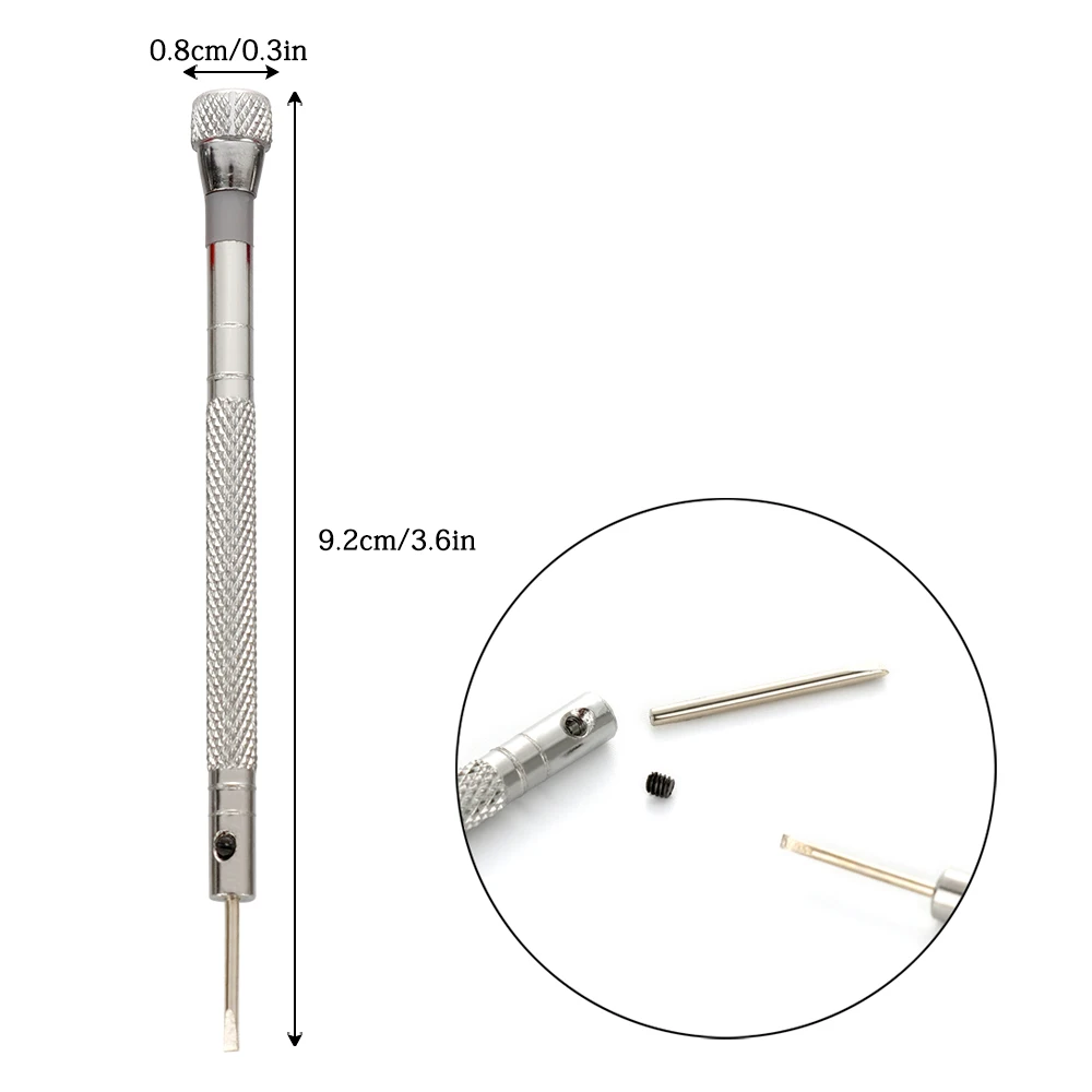 Jeu de Mini tournevis de précision de 0.8 à 1.6mm, 5 pièces, avec embouts Phillips fendus, pour montre, lunettes, outil de réparation