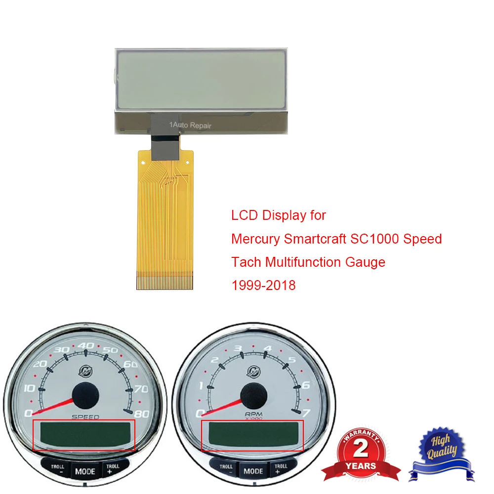 

For Mercury Smartcraft SC1000 Tachometer LCD Display Speedometer Dashboard Multifunction Gauge