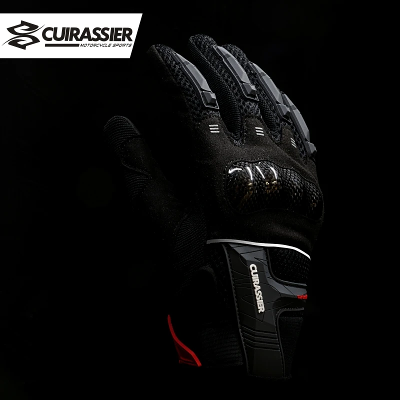 Cuirassier TX200 Summer Motorcycle Men Carbon fiber Moto Non-slip Motorbiker Motocross Riding Gloves Touch Screen Guantes Moto