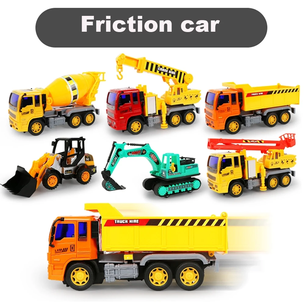 4 Piece Big Model Car Baby Kids toy Inertia Cars bulldozer Truck tractor Excavator Boy Toy Kid infant Gift diecasts toy vehicles