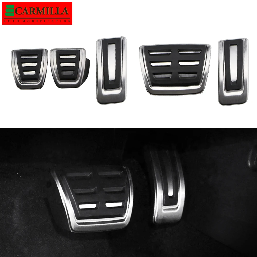 Carmilla AT MT Car Pedals for Skoda Kodiaq Kamiq 2016 - 2021 LHD RHD Brake Gas Fuel Cluth Auto Pedal Protector Accessories