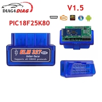 ELM327 V1.5 OBD2 Interface Diagnostic Scanner Tools Dual Chips PIC18f25k80 for Many Cars for Android Torque Bluetooth-Compatible