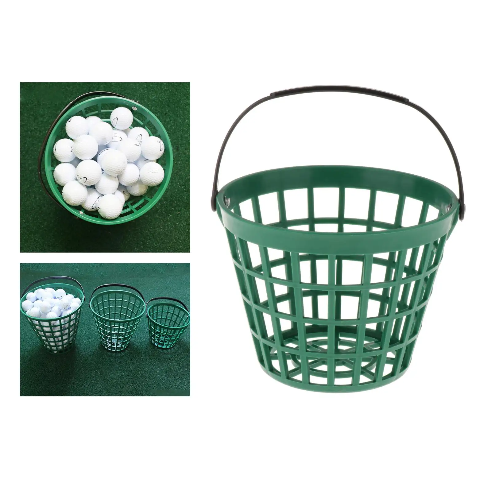 Solid Golf Range Basket, Golf Ball Tennis Balls, Egg Collection Carrying Buckets Golf Balls Storage Container with Carry Handle