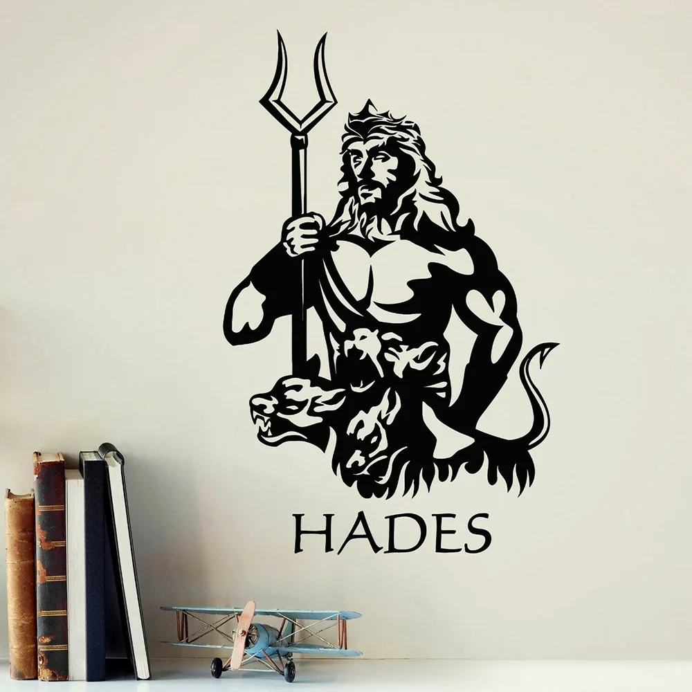 Underworld Hades Vinyl Wall Decal God Poseidon Trident Stickers Mural House Interior Decoration Living Room for Bedroom P636