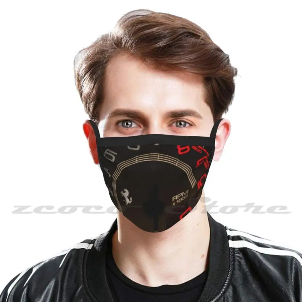 Tacho Custom Pattern Washable Filter Pm2.5 Adult Kids Mask Fast Car Speed Power Rev Engine Auto Rpm Motor Race Track Italy 812