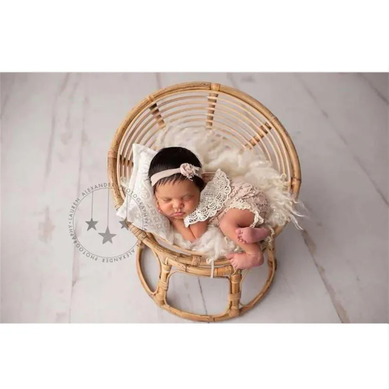 Newborn Photography Props Basket Handmade Papasan Bamboo Radar Chair Bed Baby Boy Picture Prop Photo Posing Accessories Infant