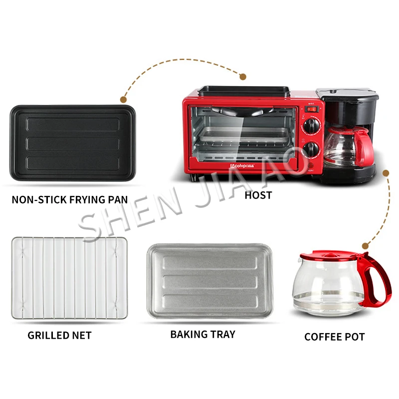 Three-in-one breakfast machine Coffee machine oven-baked machine One machine High-power breakfast machine