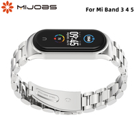 Strap For Xiaomi Mi Band 6 5 4 3 Global Version NFC Stainless Metal Opaska Correa Band 4 Miband 5  Wristbands Bracelet