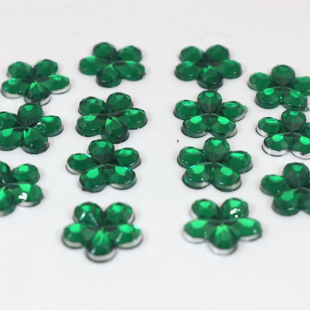 500 Acrylic Flatback Flower Rhinestone Gem 10mm DIY Embellishments Color Choice