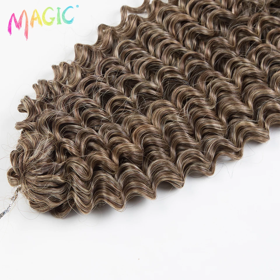 Magic Synthetic 26Inch Passion Twist Crochet Hair Extension Afro Kinky Curly Hair Bundles 3 PCS Water Wave Braiding Hair Cosplay