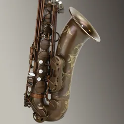 aisiweier brand Tenor Saxophone Professional B Flat Antique copper Saxofone Musical Instruments Simulation Inscription Carved