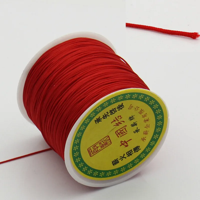 DoreenBeads 1mm Terylene Cord Thread rope Chinese Knot Red Handmade DIY Making Bracelets Jewelry Findings,1Roll (90 meter/Roll)