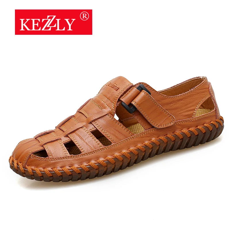 Brand New Summer Men Sandals Leisure Beach Men Shoes High Quality Genuine Leather Sandals Fashion Men's Sandals Big size 38-47