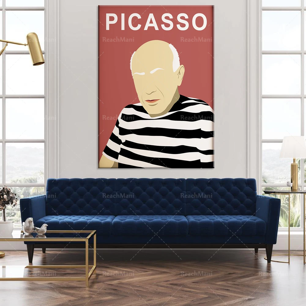 Pablo Picasso Poster, Impression minimaliste, Artistes célèbres, Idée cadeau, Pop Art Contemporain, Célébrité, Décor de classe