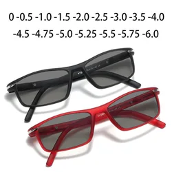 Sun Photochromic Myopia Eyeglasses Men Finished Square Chameleon Lens Prescription Glasses 0 -0.5 -0.75 -1.0 -2 To -6