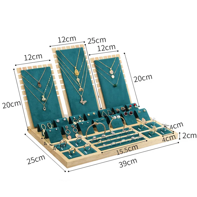 

2022 высокое качество дерево зеленые серьги ожерелья ювелирные изделия стенд подвеска вешалка для женщин ювелирные изделия стенд стрельба