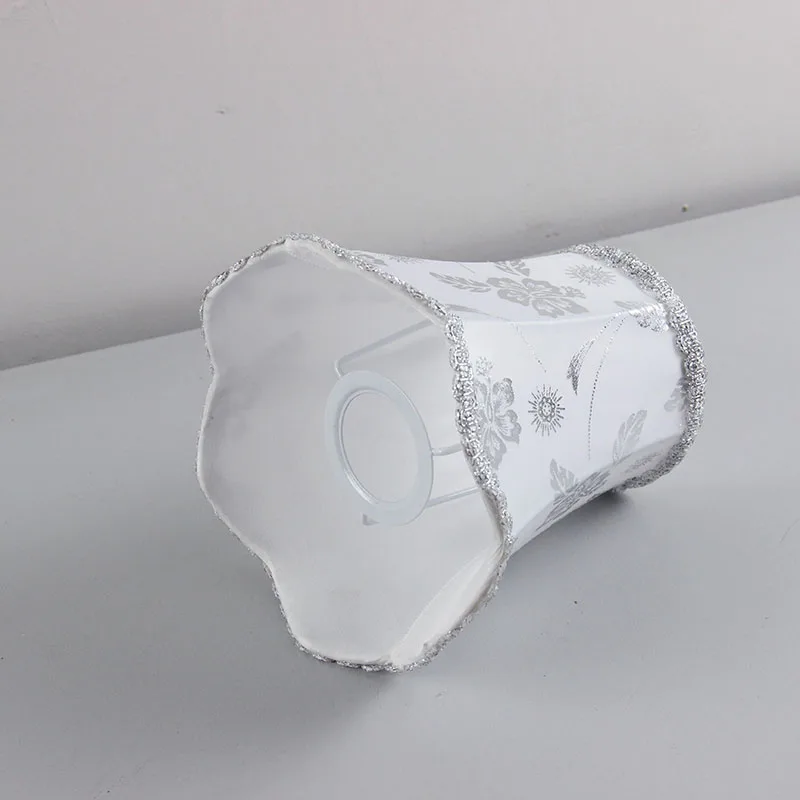 Chrome or Gold color small table lampshade, Fabric lamp shades covers for wall lamp, E27 hole 4.2cm