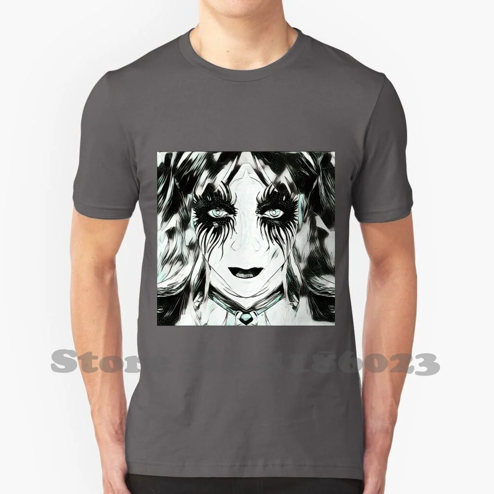 Quinn Inspired Hellequin White And Black Gothic Girl Face 100% Cotton T-Shirt Quinn Style Hellequin Face Hellequin Girl Girl