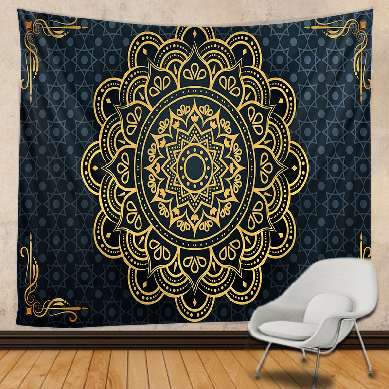 Indian psychedelic scene Mandala home art decoration large size tapestry Hippie Bohemian decorative yoga mat sofa blanket sheet