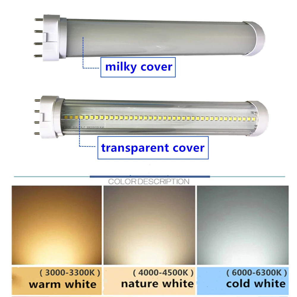 2G11 Led Tube Light 4pin Epistar Smd Pll Lamp PL Bar 9w 12w14w15w18w AC96-265V Cold White Warm White CFL Replacement