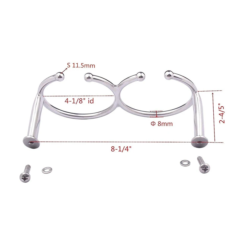 Boat Accessories Marine Boat Rv Camper Polished 316 Stainless Steel Double Ring Cup Drink Holder