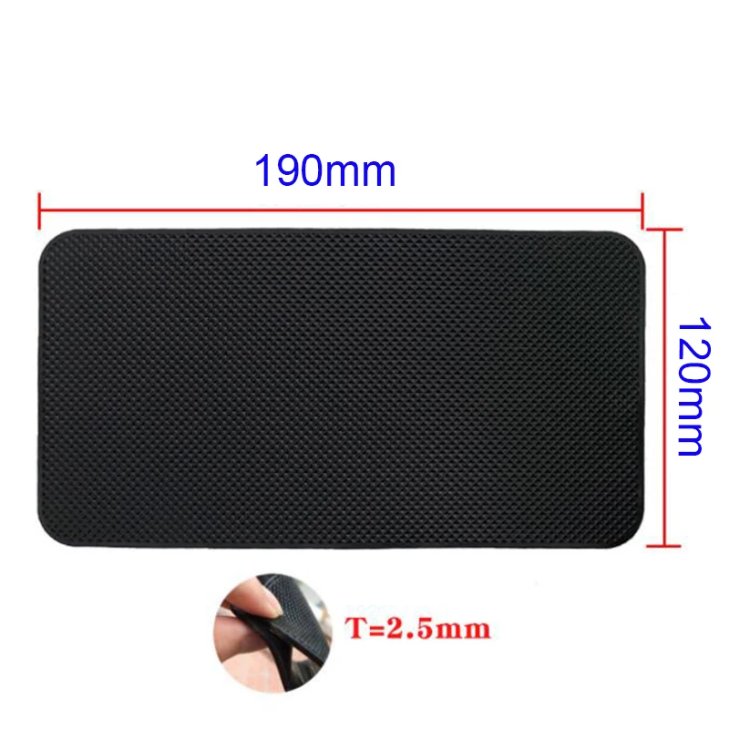 Car Dashboard Non-slip Rubber Pad Heat-resistant Pad Silicone Dashboard Bracket Mobile Phone Key and Coin Non-slip 190x120mm