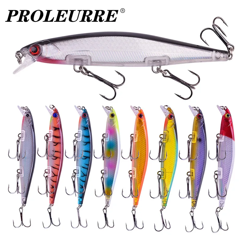 Proleurre Fishing Lures 11cm 13.8g Sinking Minnow Wobblers Plastic Artificial Baits With Hook for Bass Pike Carp Swimbait Tackle