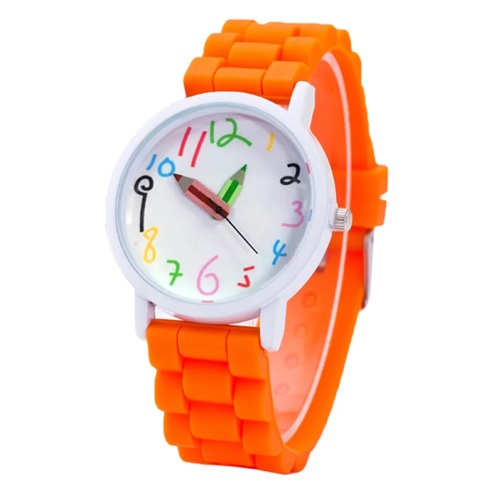 2021 Fashion Children Kids Arabic Numerals Pencil Analog Display Quartz Wrist Watch Kids Children relogio digital horloges manne