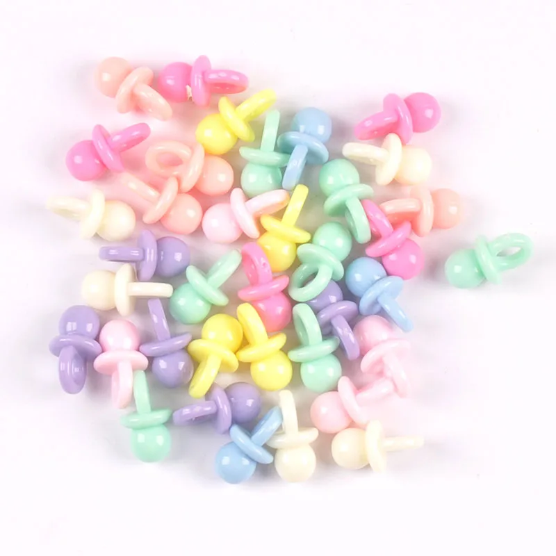 20pcs 20x11mm Mixed Candy Color Acrylic Pacifier spacer Beads Charms For Jewelry Making YKL0895