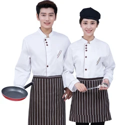 Chef Jackets Long Sleeves Restaurant Uniform Hotal Uniform Canteen Work Clothes Custom