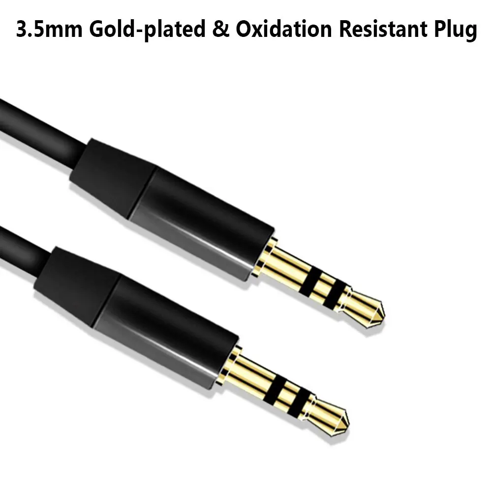 1.2m Stereo Volume Control Male to Male Audio Cable Aux Cord 3.5mm Jack with Mic