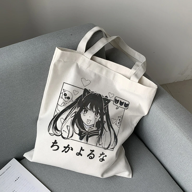 Japanese Anime kawaii y2k canvas bag cute women bag cartoon Ulzzang large capacity Harajuku shoulder bags ins women shopper bags