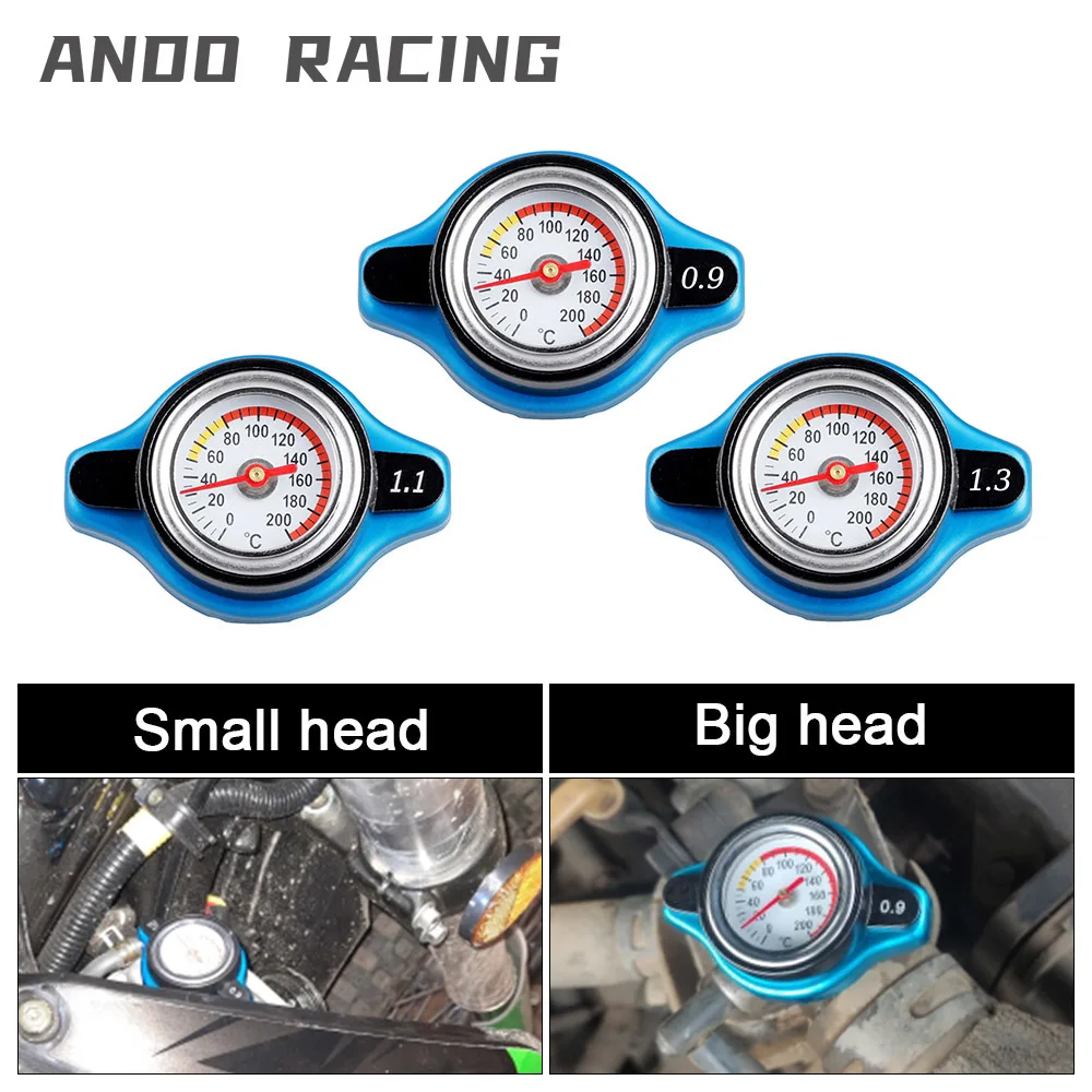 Thermost Radiator Cap Tank Cover Water Temperature Gauge Cover Racing Car Big or Small Head 0.9Bar 1.1Bar 1.3 Bar