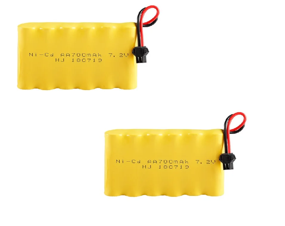 2 pçs/lote 7.2v 700mah AA NI-CD Bateria Para brinquedos elétricos carro Telerobot barco Tanque de controle Remoto