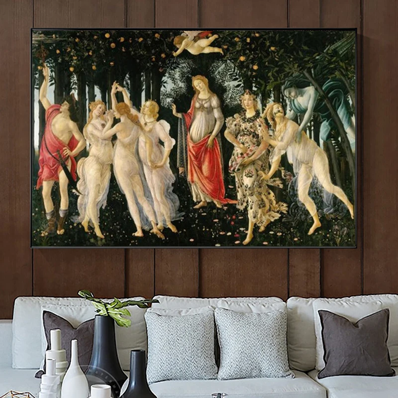 

Spring By Sandro Botticelli Canvas Painting Famous Posters and Prints Wall Art Pictures for Living Room Home Wall Decor Cuadros