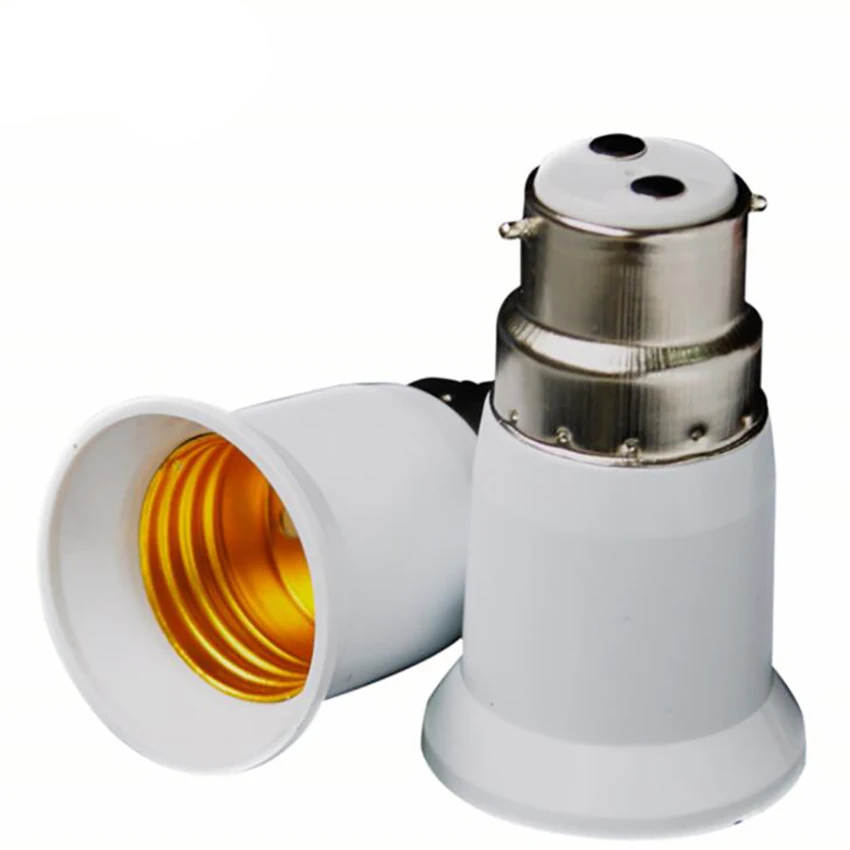 B22 to E27 Light Socket Adapter Converter Base Aluminum Bulb Holder Adapter Converter for LED Light Bulb Lamp, PC Shell