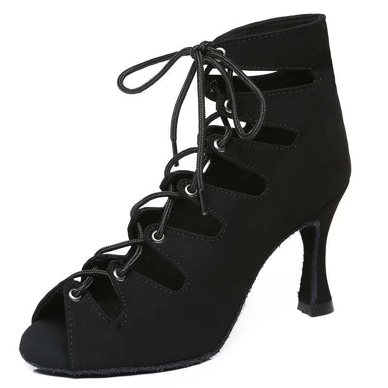 Chaussures de danse de salon pour femmes, bottes de salsa, chaussures de bachmi pour dames, chaussures de phtaline latine, noir et rouge, offre