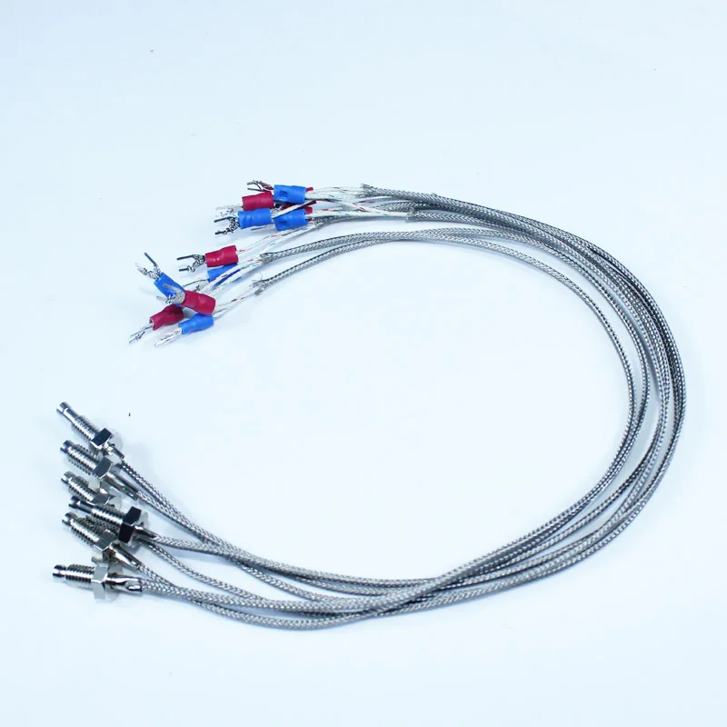 เซ็นเซอร์อุณหภูมิ Thermocouple 0.5M ความยาวความร้อนสายไฟเครื่องตรวจจับที่สามารถชาร์จ M6 Nut