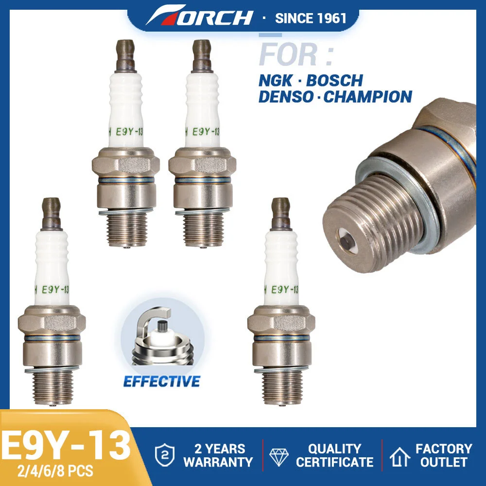 

(Pack of 2-8) China Original Torch E9Y-13 Copper Marine Spark Plugs Replace for 2852 BUHW/BU8H CHAMPION QL76V DENSO 6001