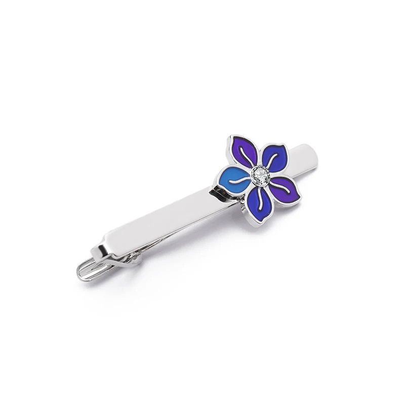 Bauhinia Blumen-Manschettenknöpfe für Herren, leuchtend lila Kristallknopf, Business-Damen-Manschettenknöpfe – Detail 8