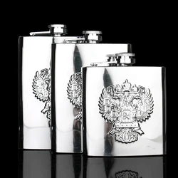 6/8/9 Oz 304 Stainless Steel Russian Eagle Hip Flasks Portable Flagon Alcohol Whisky Wine Bottle Liquor Pot Drinkware Men Gift