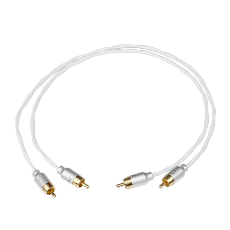 Hifi Imported  silver-plated RCA Cable Pair 6N OFC RCA Cable Male To Male RCA Cable Interconnect HiFi Audio Cable