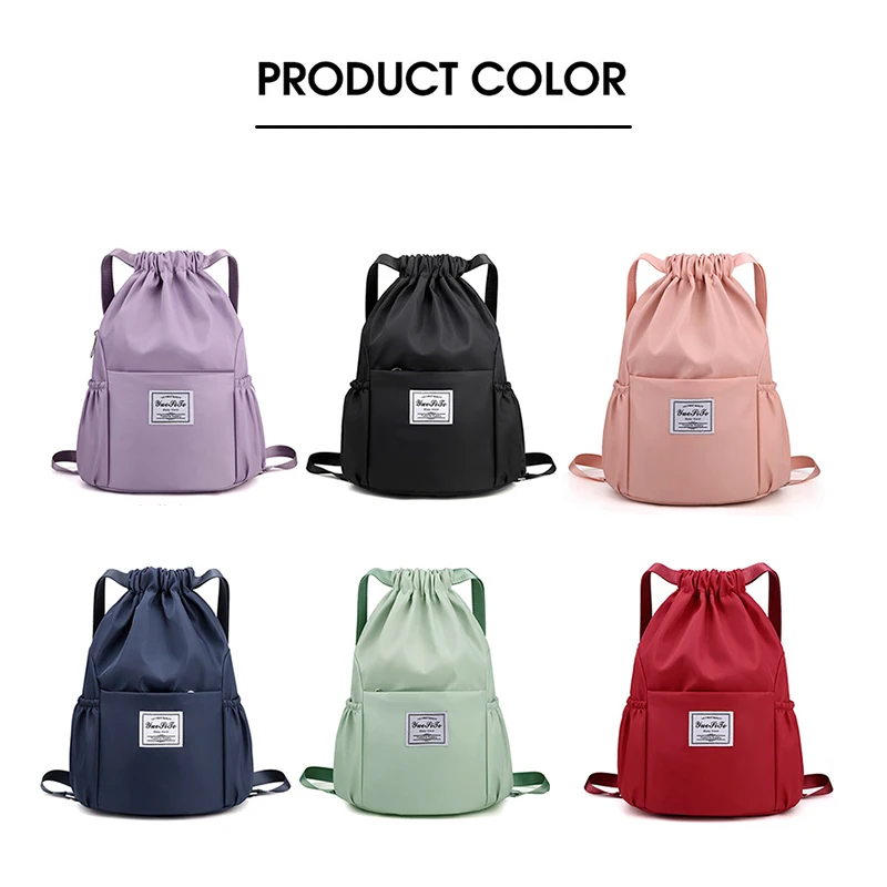 Waterproof Sport Gym Drawstring Bag Outdoor Backpack Lightweight Oxford Cloth Shoulders Bag Sackpack Yoga Bag For Women Men