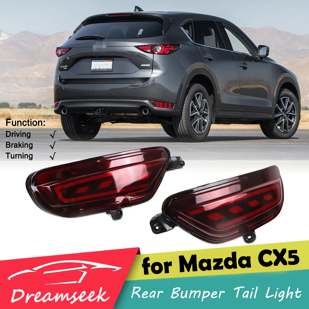 

Светодиодный отражатель заднего бампера, задний фонарь для Mazda CX-5 CX5 2017 2018 2019 2020, тормозной фонарь с динамическими фотоэлементами