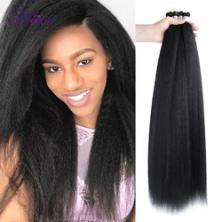 Blice Synthetic Crochet Braiding Hair Extensions Yaki Straight Afro Braids Bundles 10-38 Inch Three Pieces Deal