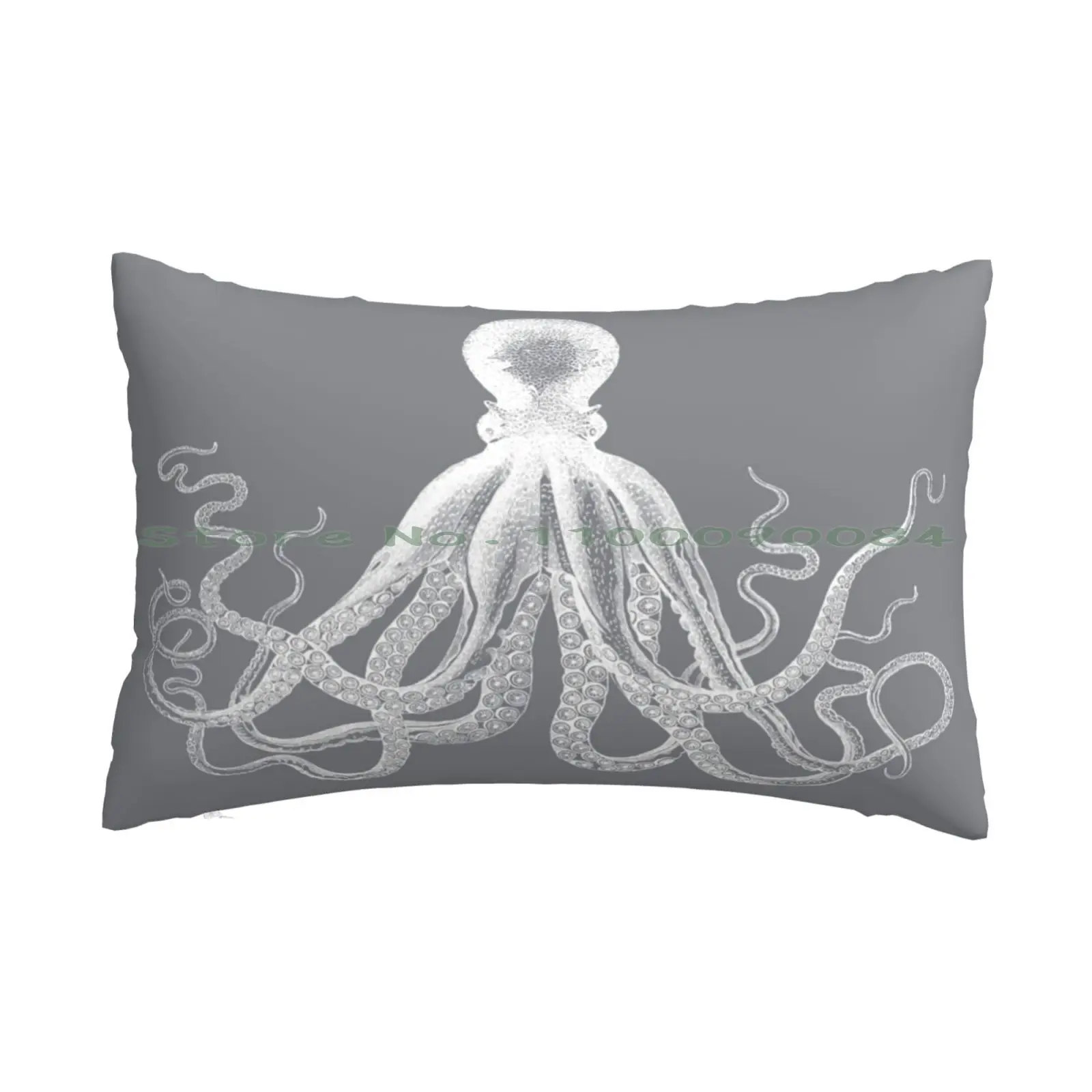 Octopus | Vintage Octopus | Tentacles | Sea Creatures | | Ocean | Sea | Beach | Grey And White | Pillow Case 20x30 50*75 Sofa