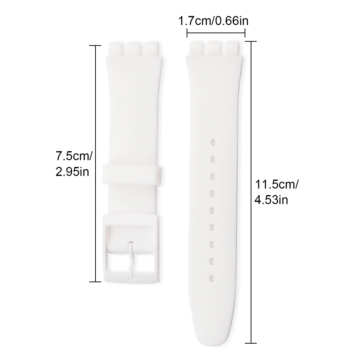 Gosear 12mm 17mm 19mm Adjustable Soft Silicone Replacement Watch Strap Band Wristband for Swatch Watches Watch Banda Accessories