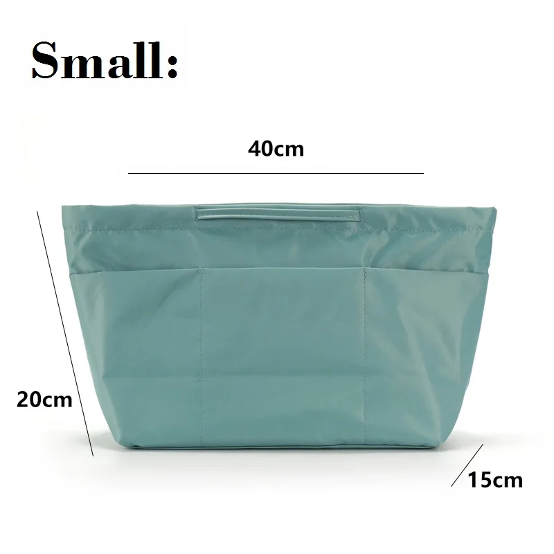 Stable Purse Organizer Travel Handbag Insert Zipper Durable Nylon Bag Organizer Insert 40cm Width Cosmeticos para Mujer