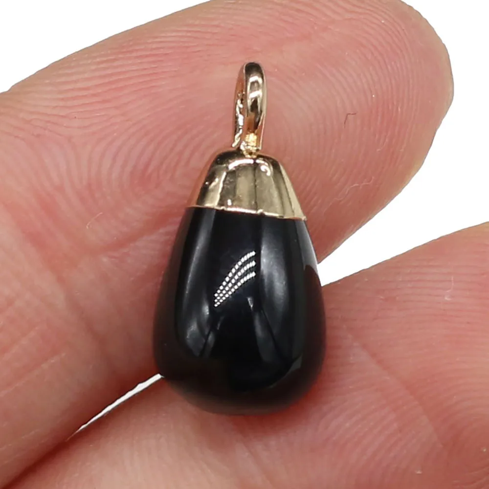 Natural Stone Rose Quartzs Opal Pendants Charms Stone Round Water Drop Shape Pendants DIY for Necklace or Jewelry Making 8x12mm