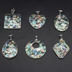 Hot Selling Natural Abalone Shell Pendant Cross Rhombus Seashell Beach Charms for Jewelry Making DIY Necklace Wedding Decor